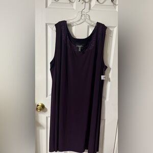 R&M Richards Sparkling
Neckline Dress
Women's 3X Crew Neck Pullover Purple